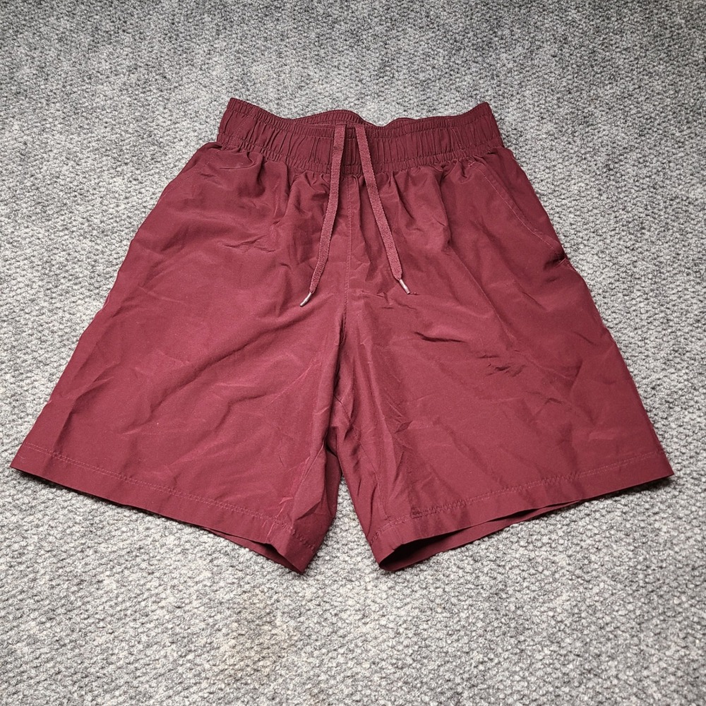 Under Armour Mens Small Maroon Burgundy Graphic Loose Fit Athletic Shorts